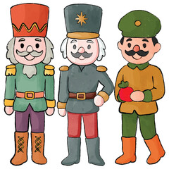 Vintage Nutcracker Holiday Character Set