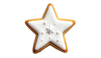 white star-shaped cookie kitchen food bright isolated on transparent background