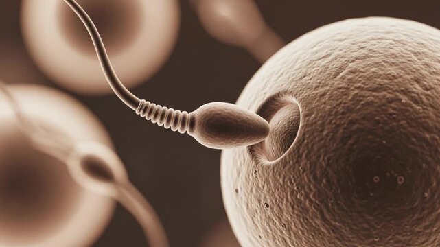 Sperm Cell Race to Fertilize the Ovum: A Detailed Microscopic 3D Animation of Human Conception