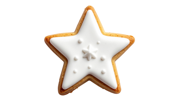 white star-shaped cookie kitchen food bright isolated on transparent background