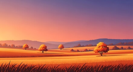 landscape with warm tones of orange