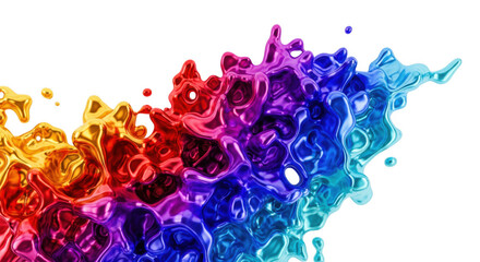 Spectacular chromatic splash with dynamic fluidity against pure black background