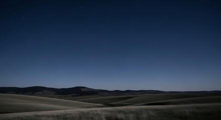 night landscape with dark blue to indigo gradient sky