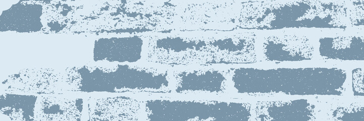Fototapeta premium Textured brick wall. Trendy halftone collage. The brick wall has a textured surface with rough areas, creating an artistic backdrop.