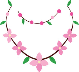 floral frame with pink flowers