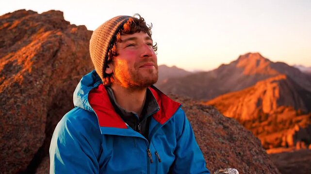 Majestic snow-capped mountains reflecting in a calm icy lake with a small cabin nestled amongst the peaks under a clear blue sky, a breathtaking winter panorama