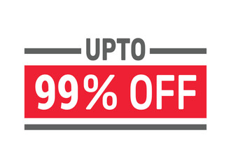 Up to 99% Off sale offer text design icon vector illustration