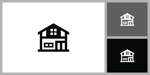 Modern House Icon for Real Estate
