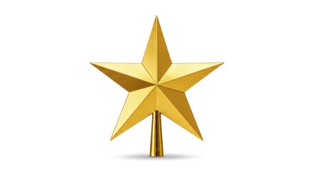 Obraz premium Golden Star Ornament for Christmas Tree Decoration.