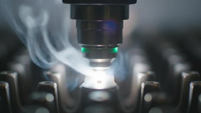 Majestic snow-capped mountains reflecting in a calm icy lake with a small cabin nestled amongst the peaks under a clear blue sky, a breathtaking winter panorama