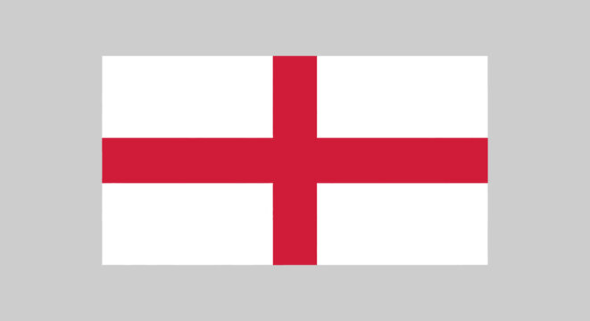 The flag of England, a white field with a red cross, also known as St George's Cross.