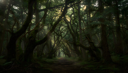 view of a dense mixed forest