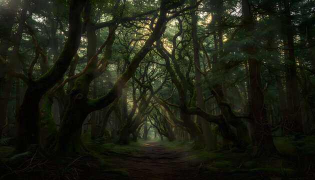 view of a dense mixed forest