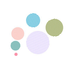 set of colored circles full of color without background