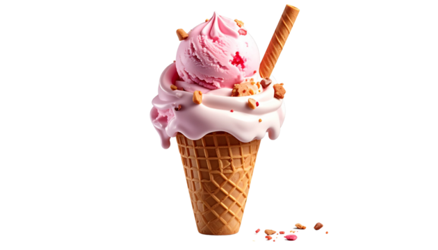 Delicious ice cream treat kitchen food home isolated on transparent background