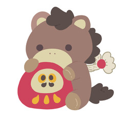 かわいい馬とだるま