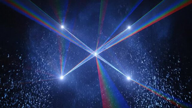 Majestic snow-capped mountains reflecting in a calm icy lake with a small cabin nestled amongst the peaks under a clear blue sky, a breathtaking winter panorama