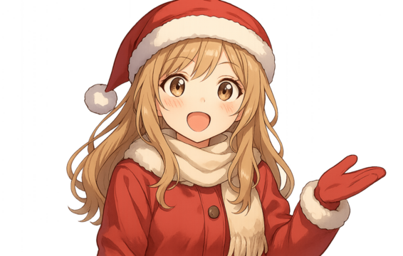 girl in santa claus costume