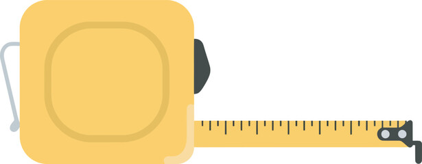 A yellow measuring tape with extended ruler, showing measurement markings.