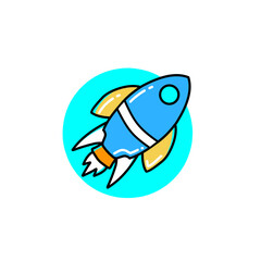 Rocket line icon. Start up outline icon.