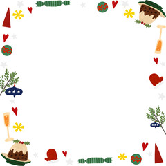 Cute hand draw Christmas party frame
