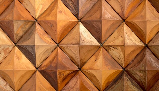 Decorative terracotta tile pattern closeup.