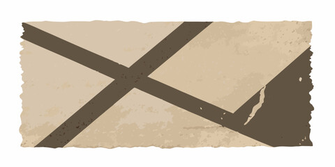 Vintage envelope with cross pattern and torn edges on textured paper