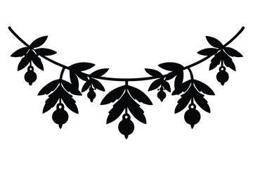mistletoe garland vector icon silhouette illustrat