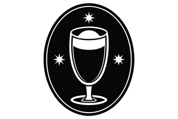 eggnog glass vector icon silhouette