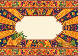 Colorful Punjabi Lohri Background for Festive Designs