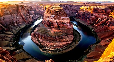 Horseshoe Bend's Dramatic Vista: Colorado River Carving Through