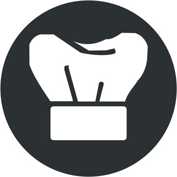 vector illustration of cheff hat.minimalist style isolated on a white background