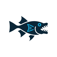 Fototapeta premium Shark icon on White Background Vector Art Illustration on white background.