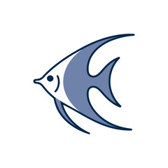 Angelfish icon on White Background Vector Art Illustration on white background.