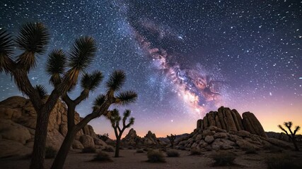 Milky Way galaxy stretches across starry night sky, symbolizing limitless possibilities for exploration, discovery, and innovation, perfect for marketing campaigns, educational materials.