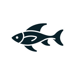 Fish swimming icon on White Background Vector Art Illustration on white background.