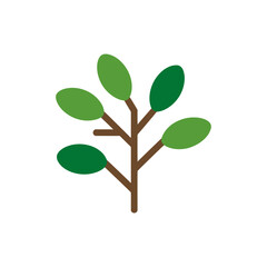 Tree branch icon on White Background Vector Art Illustration on white background.