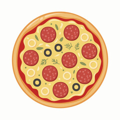 Delicious Pepperoni Pizza On A Cheesy Golden Crust With Tomato Sauce And Herbs