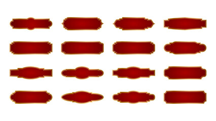 Luxury Vintage Decoration Frame Collection with Elegant Red and Gold Label Designs for Packaging Design, Premium Branding Projects, Poster Templates, Invitations