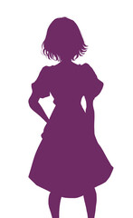 仁王立ちの女性　シルエット