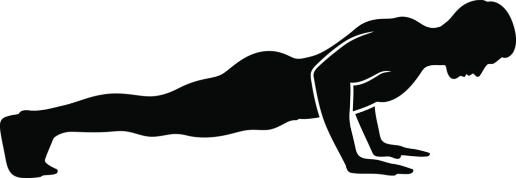 Silhouette of a person doing a push up exercise