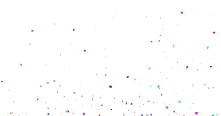 Colorful Confetti against a White Background Tranparent BG Confeti. Confetti partical isolated background. 3d Rendering Transparent Confetti.	