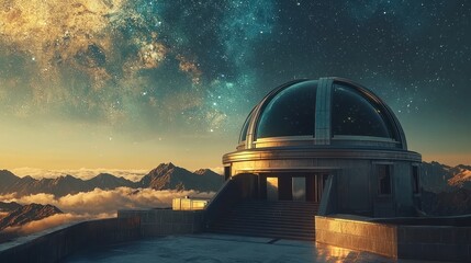 Observatory Under a Starry Sky - A Beacon of Scientific Exploration.