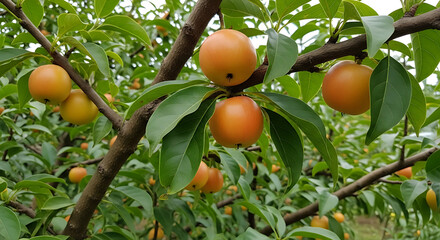 ripe apricots on a tree