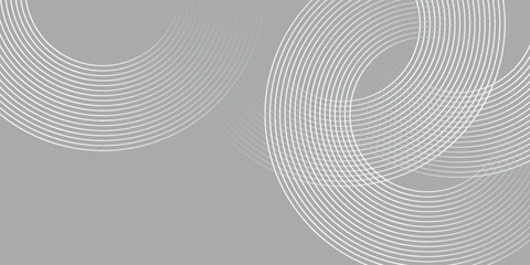Abstract white glowing geometric lines on gray background. Modern shiny blue circle lines pattern. modern design eps10 vector illustration