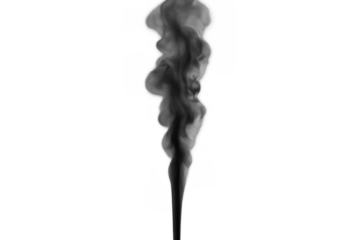 Black smoke plume rising, creating atmospheric vapor effect for pollution, fire, or mystery compositions