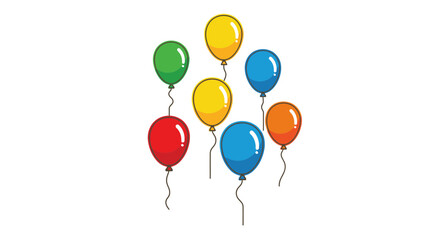 Vibrant colorful balloons floating joyfully, perfect for celebrations, parties, and festive event designs