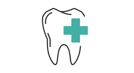 Modern dental care icon symbolizing healthy teeth and medical treatment for oral hygiene and wellness
