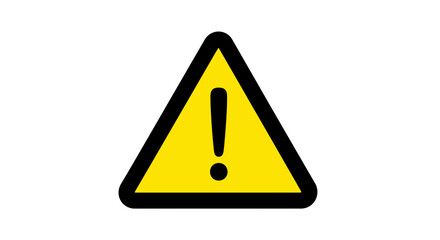Striking yellow warning sign with bold black exclamation mark signals caution and alerts attention for important messages