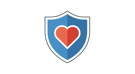 Secure heart emblem symbolizing health protection and safe emotional wellbeing for medical and insurance concepts